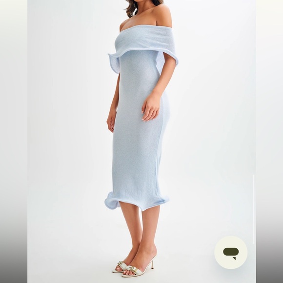 Meshki Molly Off Shoulder Knit Midi Dress NWT - Picture 4 of 7